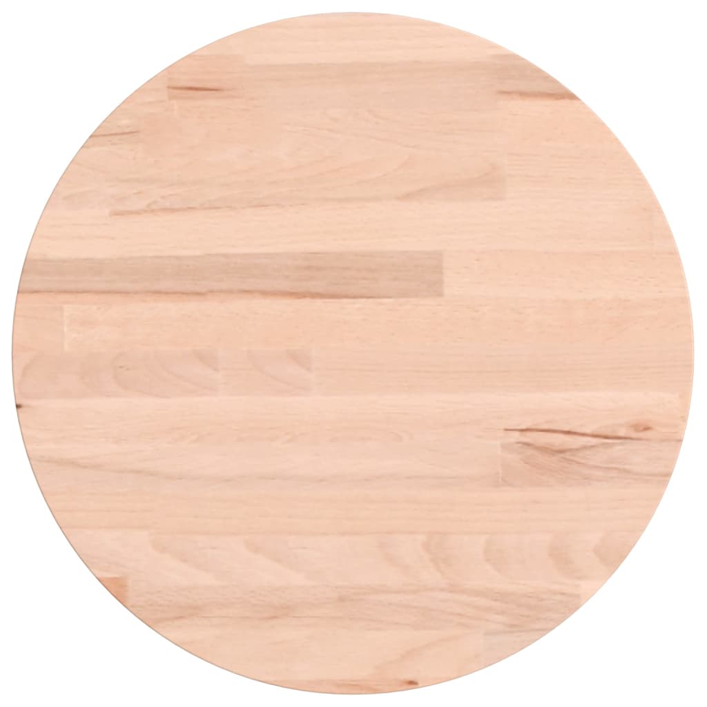 Piano per Tavolo Ã˜30x1,5 cm Rotondo in Legno Massello di Faggio
