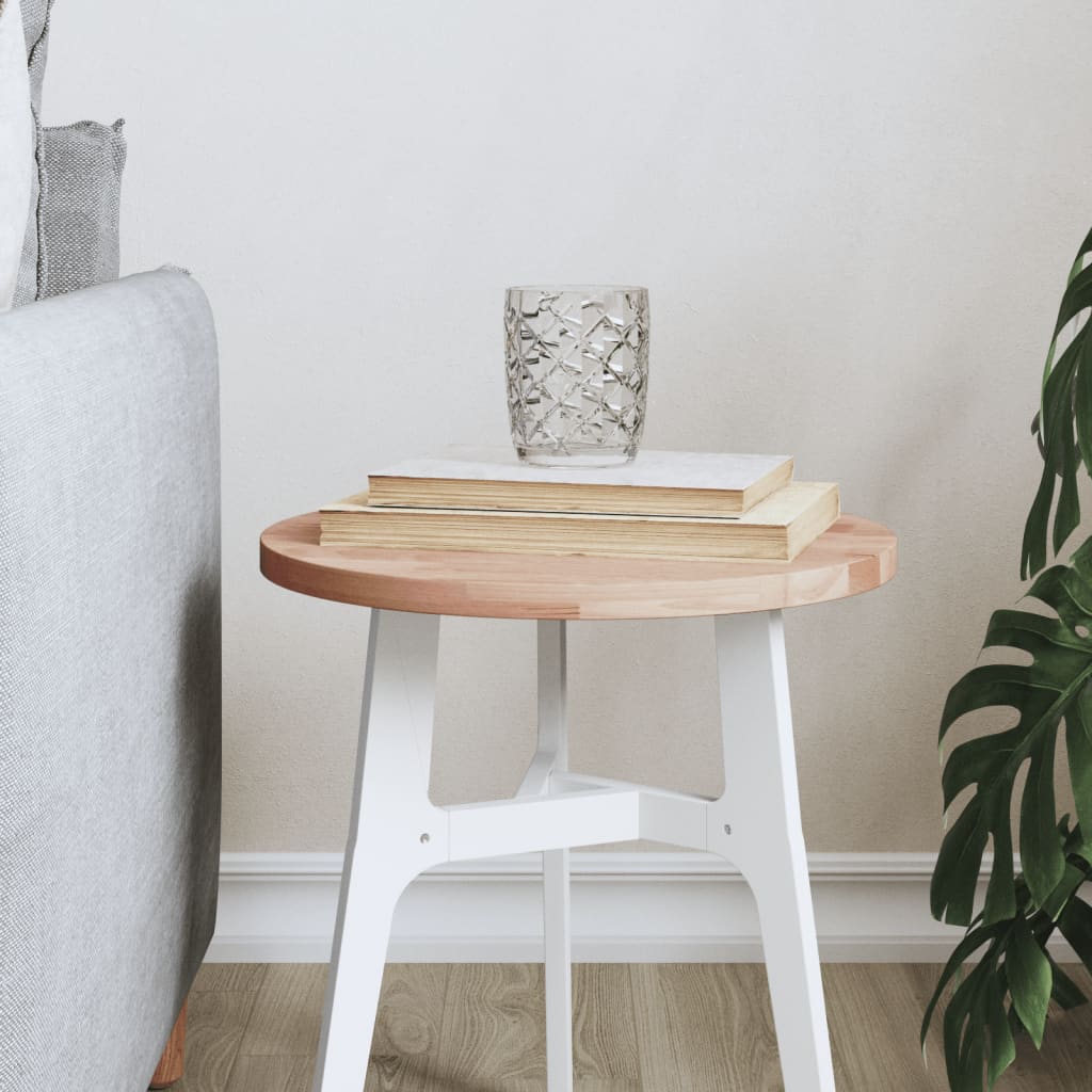 Piano per Tavolo Ã˜30x1,5 cm Rotondo in Legno Massello di Faggio