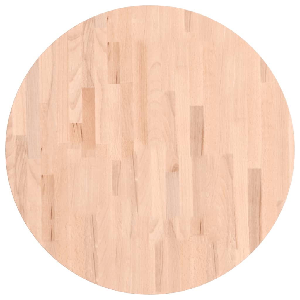 Piano per Tavolo Ã˜70x1,5 cm Rotondo in Legno Massello di Faggio