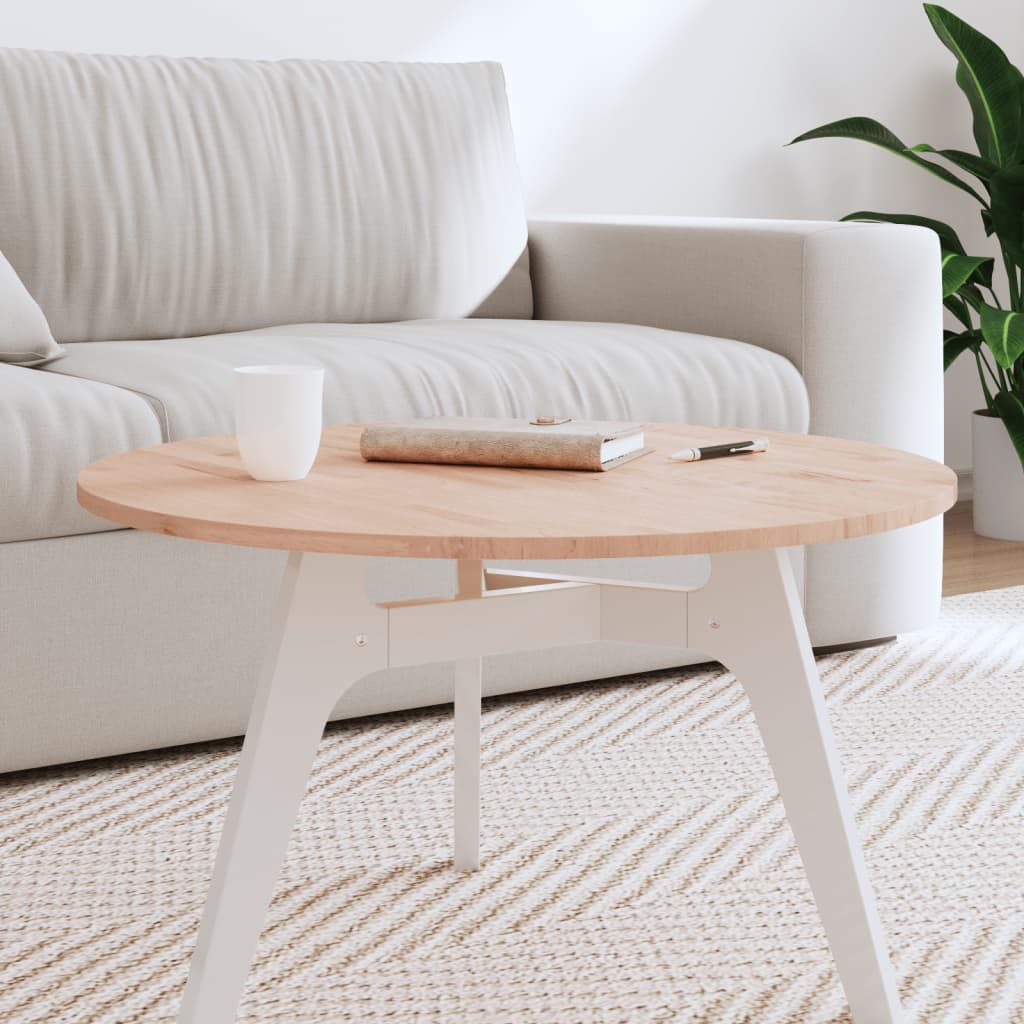 Piano per Tavolo Ã˜70x1,5 cm Rotondo in Legno Massello di Faggio