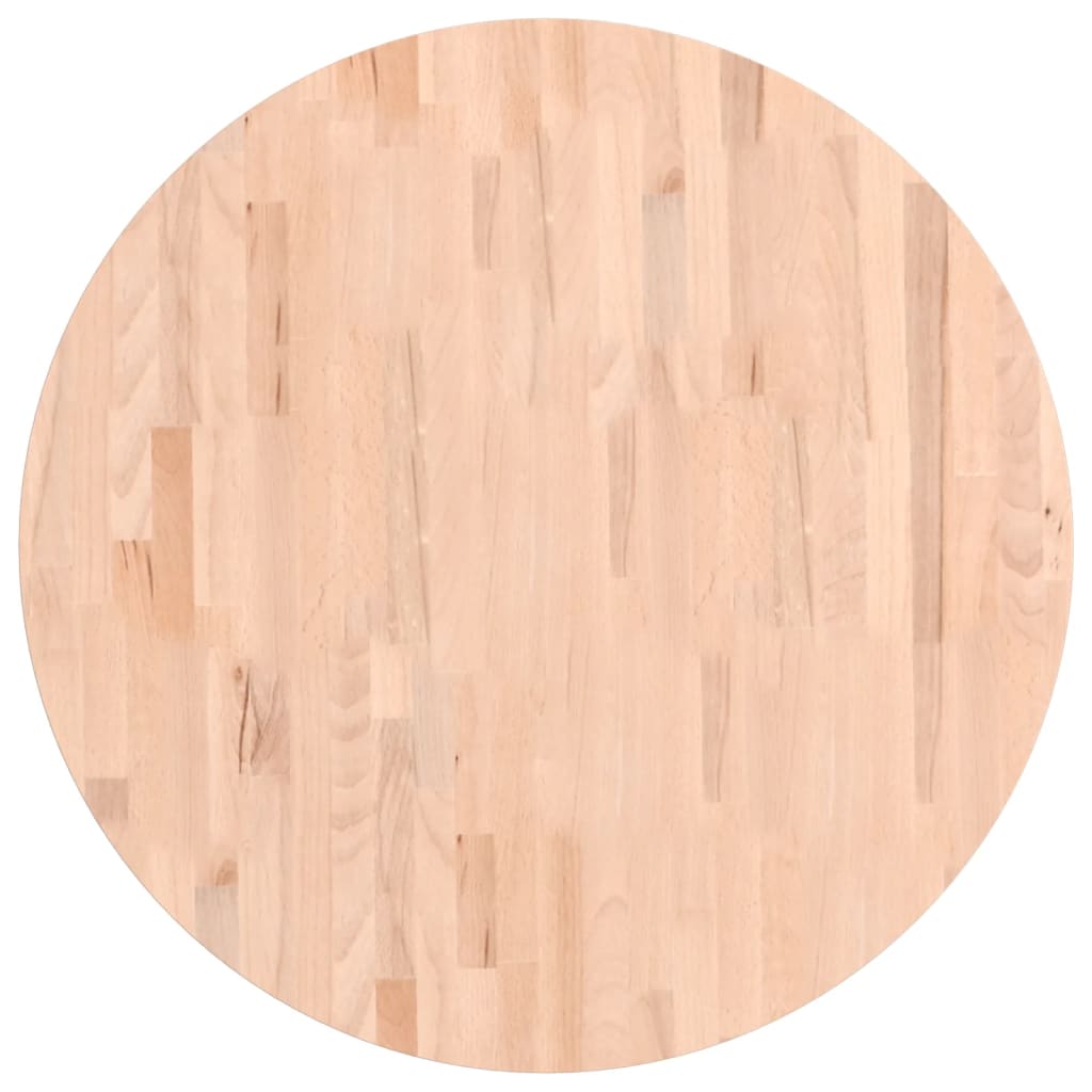 Piano per Tavolo Ã˜80x1,5 cm Rotondo in Legno Massello di Faggio