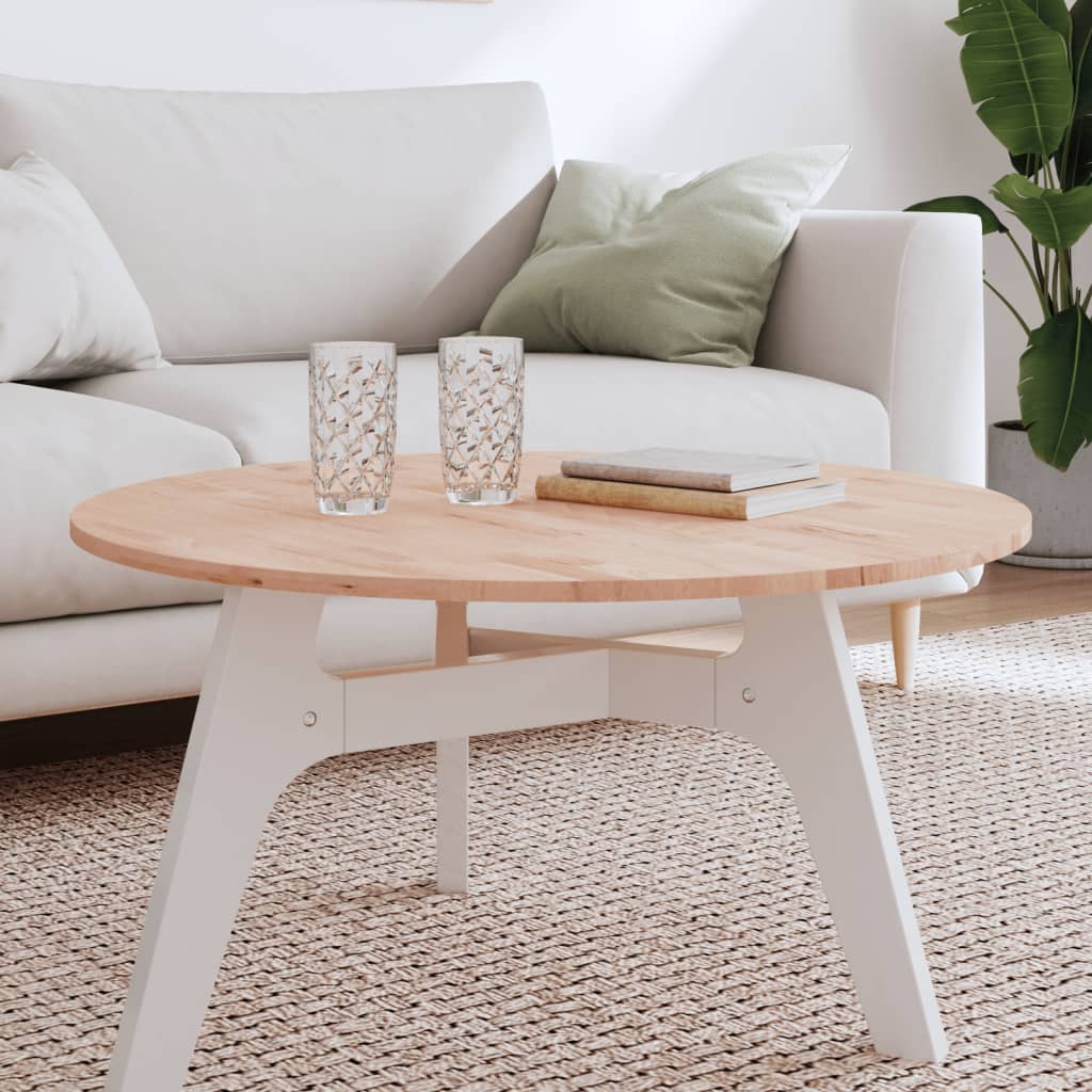 Piano per Tavolo Ã˜80x1,5 cm Rotondo in Legno Massello di Faggio