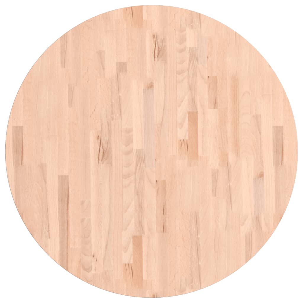 Piano per Tavolo Ã˜90x1,5 cm Rotondo in Legno Massello di Faggio