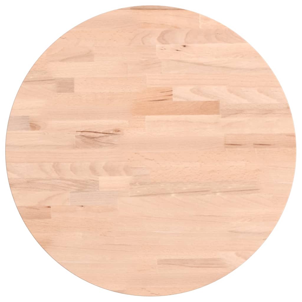 Piano per Tavolo ÃƒËœ40x2,5 cm Rotondo in Legno Massello di Faggio