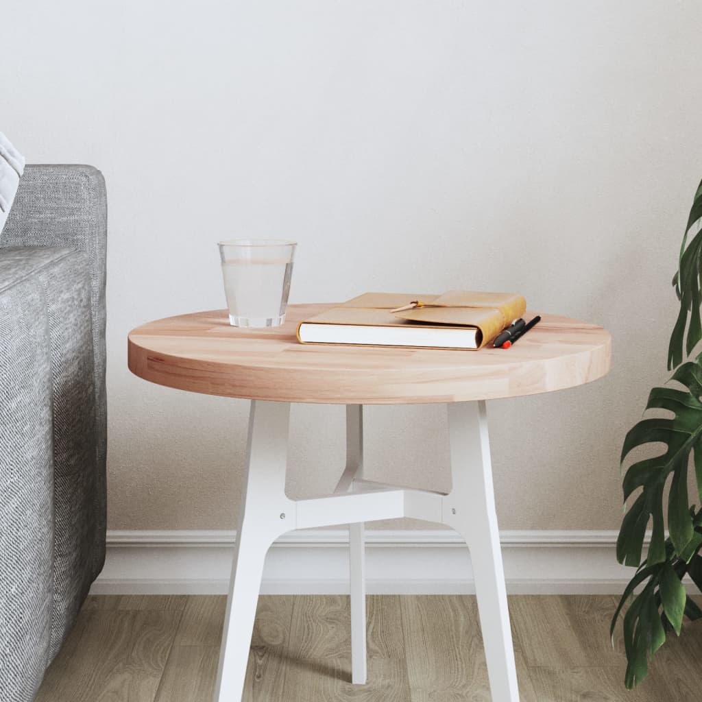 Piano per Tavolo ÃƒËœ40x2,5 cm Rotondo in Legno Massello di Faggio