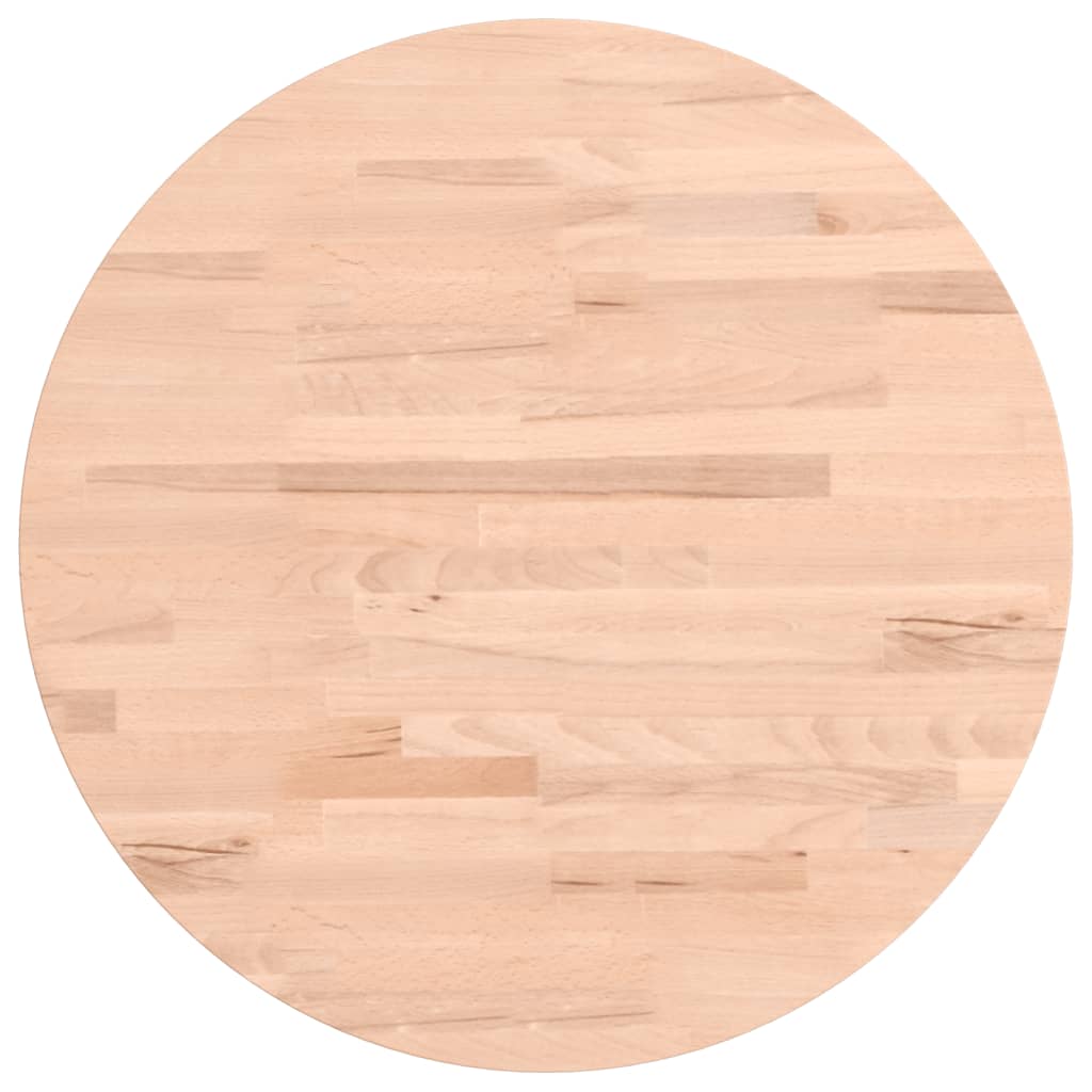 Piano per Tavolo Ã˜50x2,5 cm Rotondo in Legno Massello di Faggio