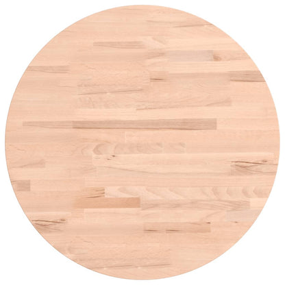 Piano per Tavolo Ã˜50x2,5 cm Rotondo in Legno Massello di Faggio