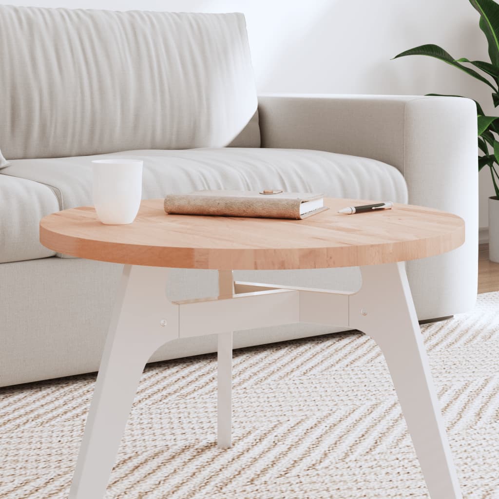Piano per Tavolo Ã˜60x2,5 cm Rotondo in Legno Massello di Faggio