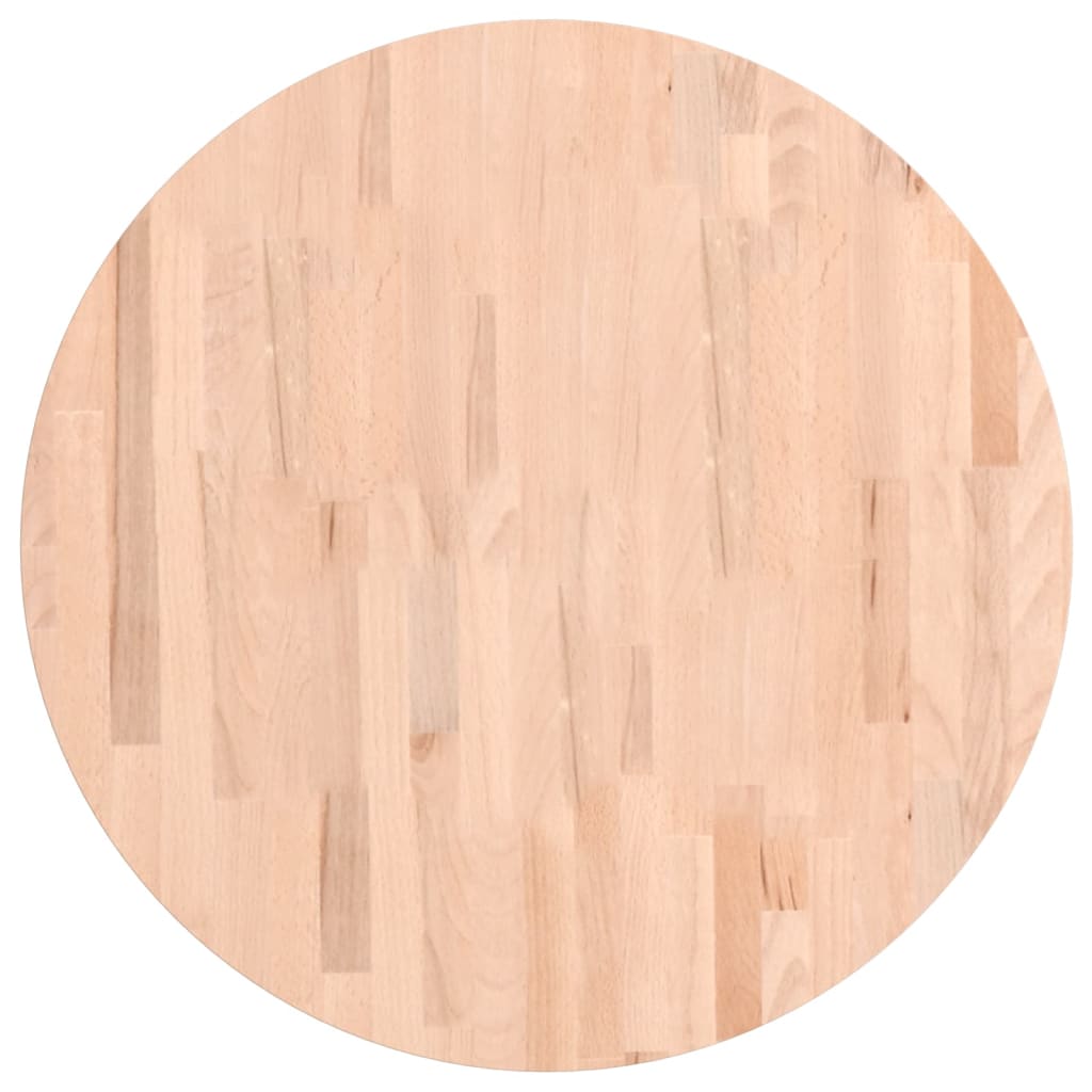 Piano per Tavolo Ã˜70x2,5 cm Rotondo in Legno Massello di Faggio