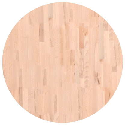 Piano per Tavolo Ã˜80x2,5 cm Rotondo in Legno Massello di Faggio