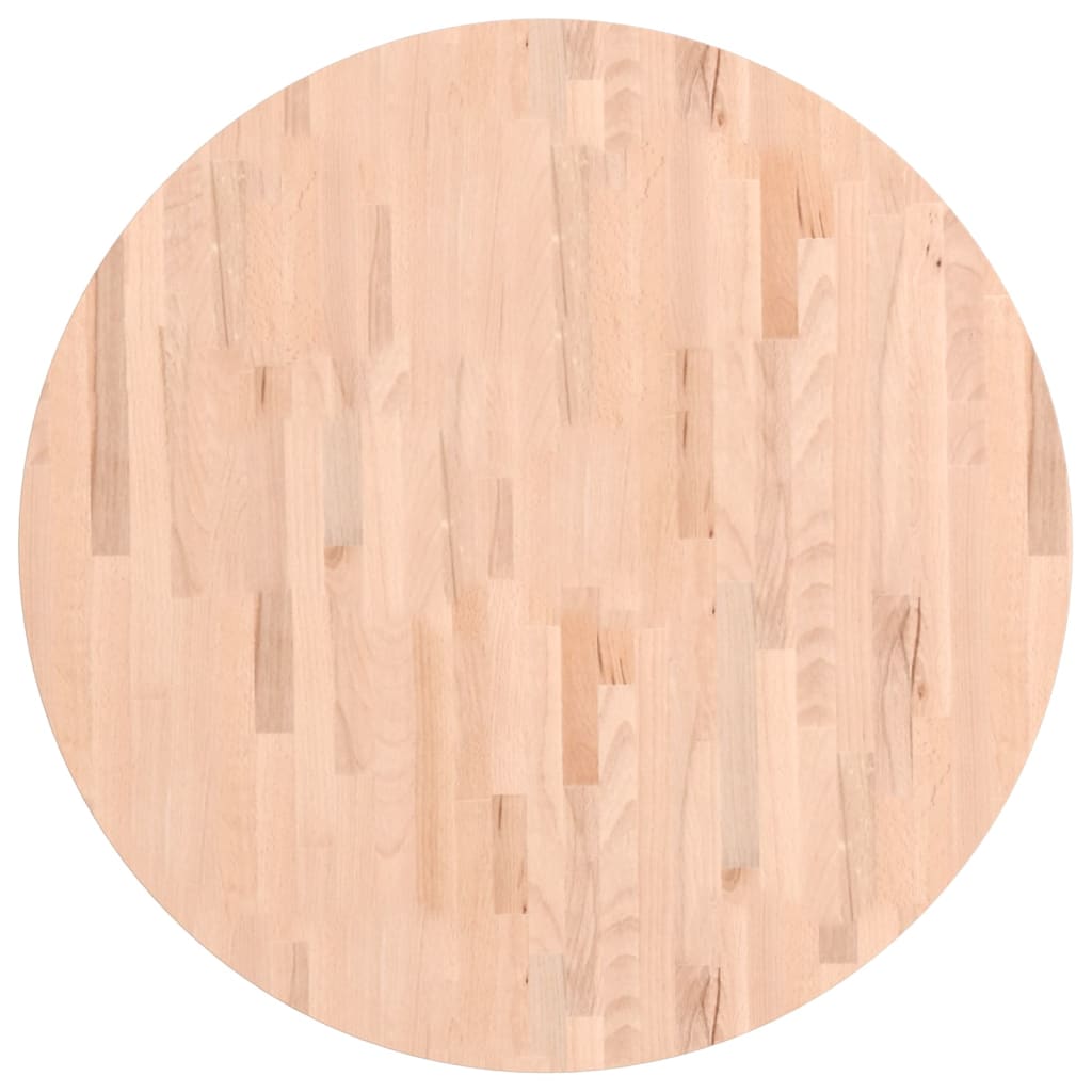 Piano per Tavolo Ã˜90x2,5 cm Rotondo in Legno Massello di Faggio