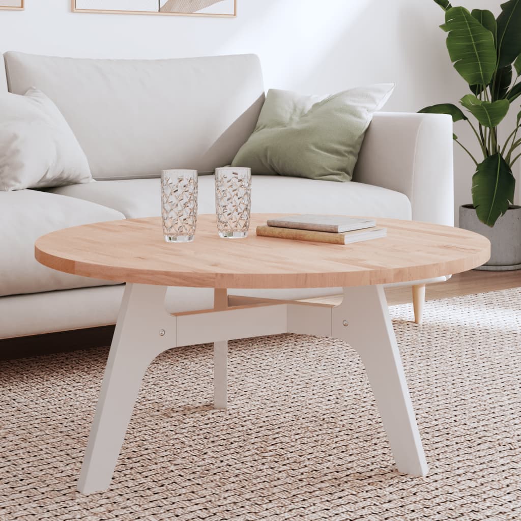 Piano per Tavolo Ã˜90x2,5 cm Rotondo in Legno Massello di Faggio