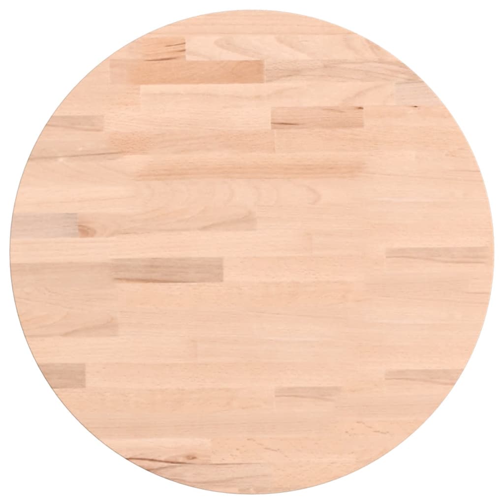 Piano per Tavolo Ã˜40x4 cm Rotondo in Legno Massello di Faggio