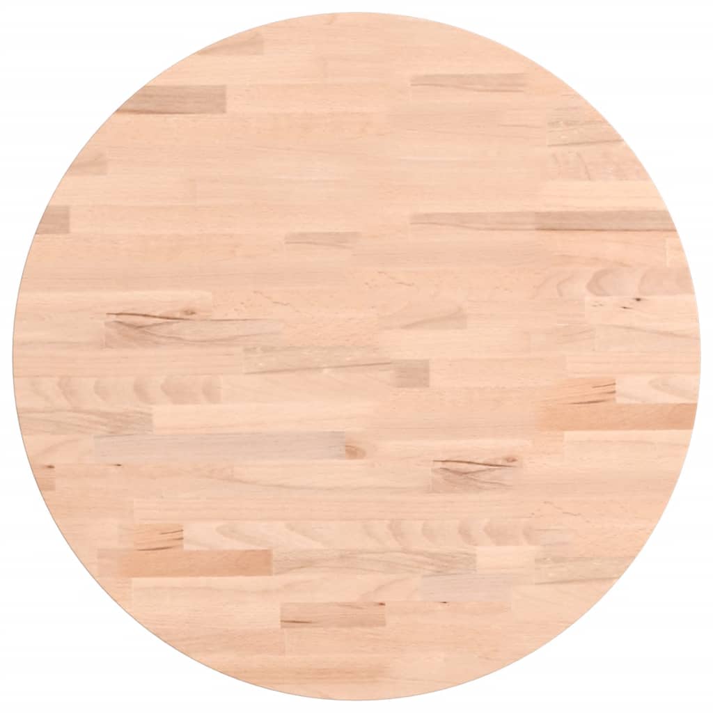 Piano per Tavolo Ã˜50x4 cm Rotondo in Legno Massello di Faggio