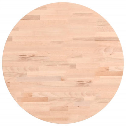 Piano per Tavolo Ã˜50x4 cm Rotondo in Legno Massello di Faggio