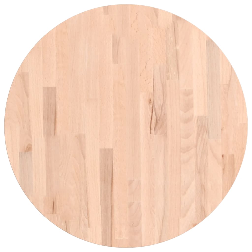 Piano per Tavolo Ã˜60x4 cm Rotondo in Legno Massello di Faggio