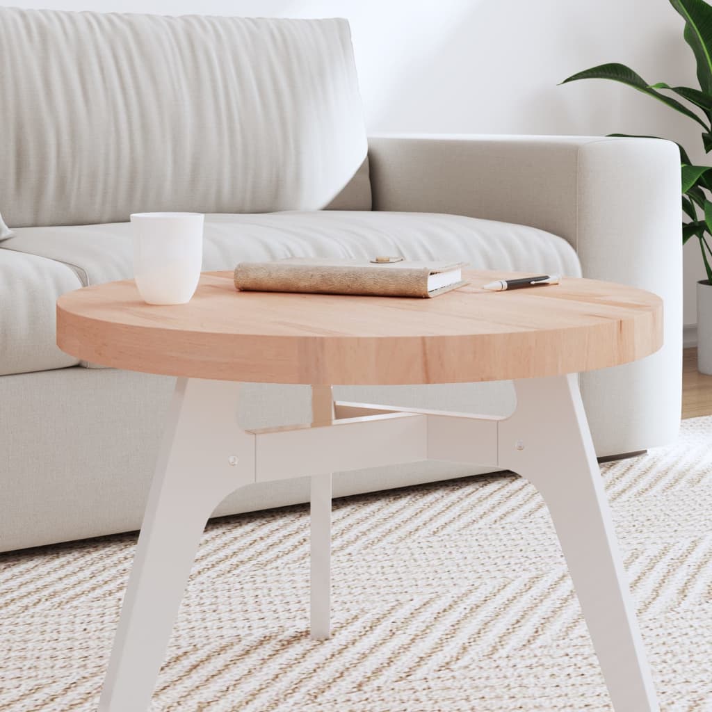 Piano per Tavolo Ã˜60x4 cm Rotondo in Legno Massello di Faggio