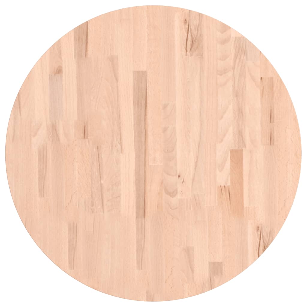 Piano per Tavolo Ã˜70x4 cm Rotondo in Legno Massello di Faggio