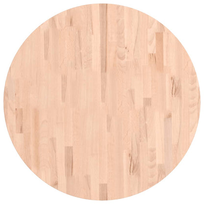 Piano per Tavolo Ã˜80x4 cm Rotondo in Legno Massello di Faggio