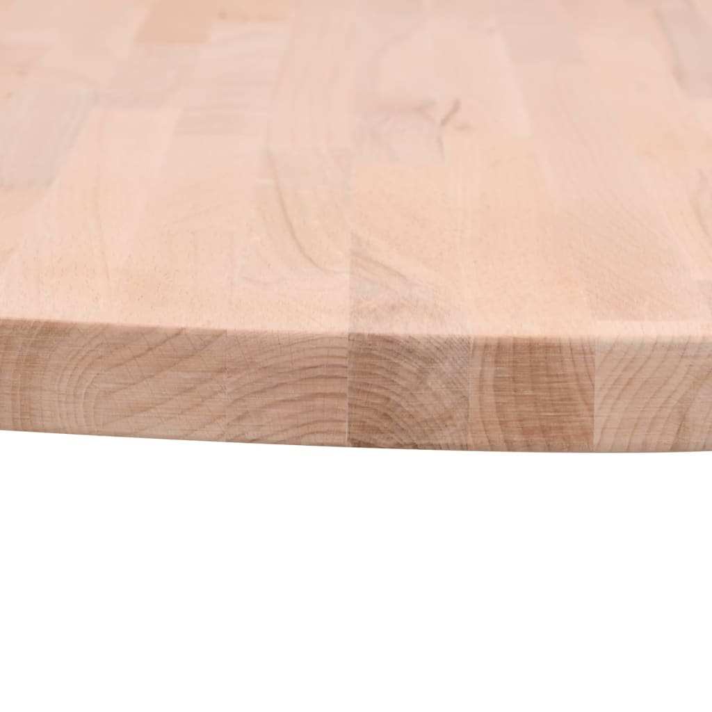 Piano per Tavolo Ã˜80x4 cm Rotondo in Legno Massello di Faggio