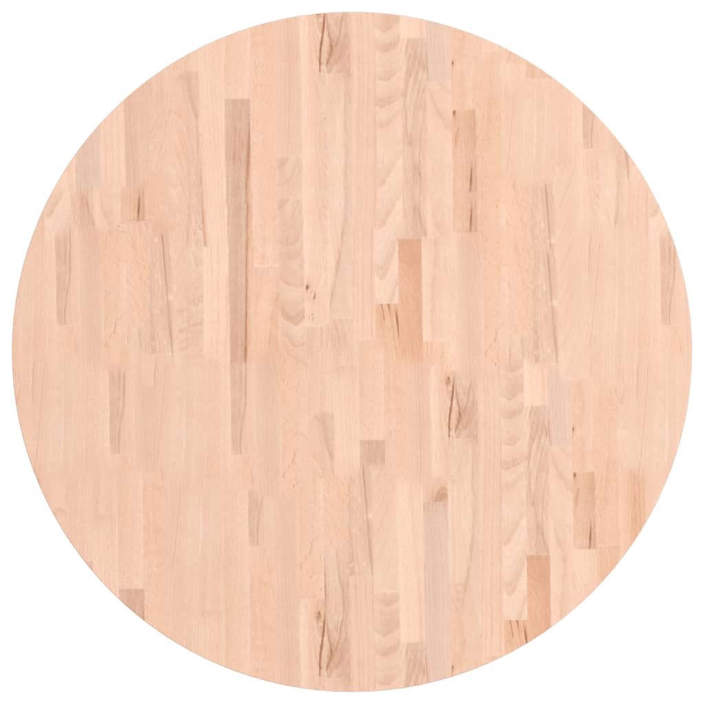 Piano per Tavolo Ã˜90x4 cm Rotondo in Legno Massello di Faggio
