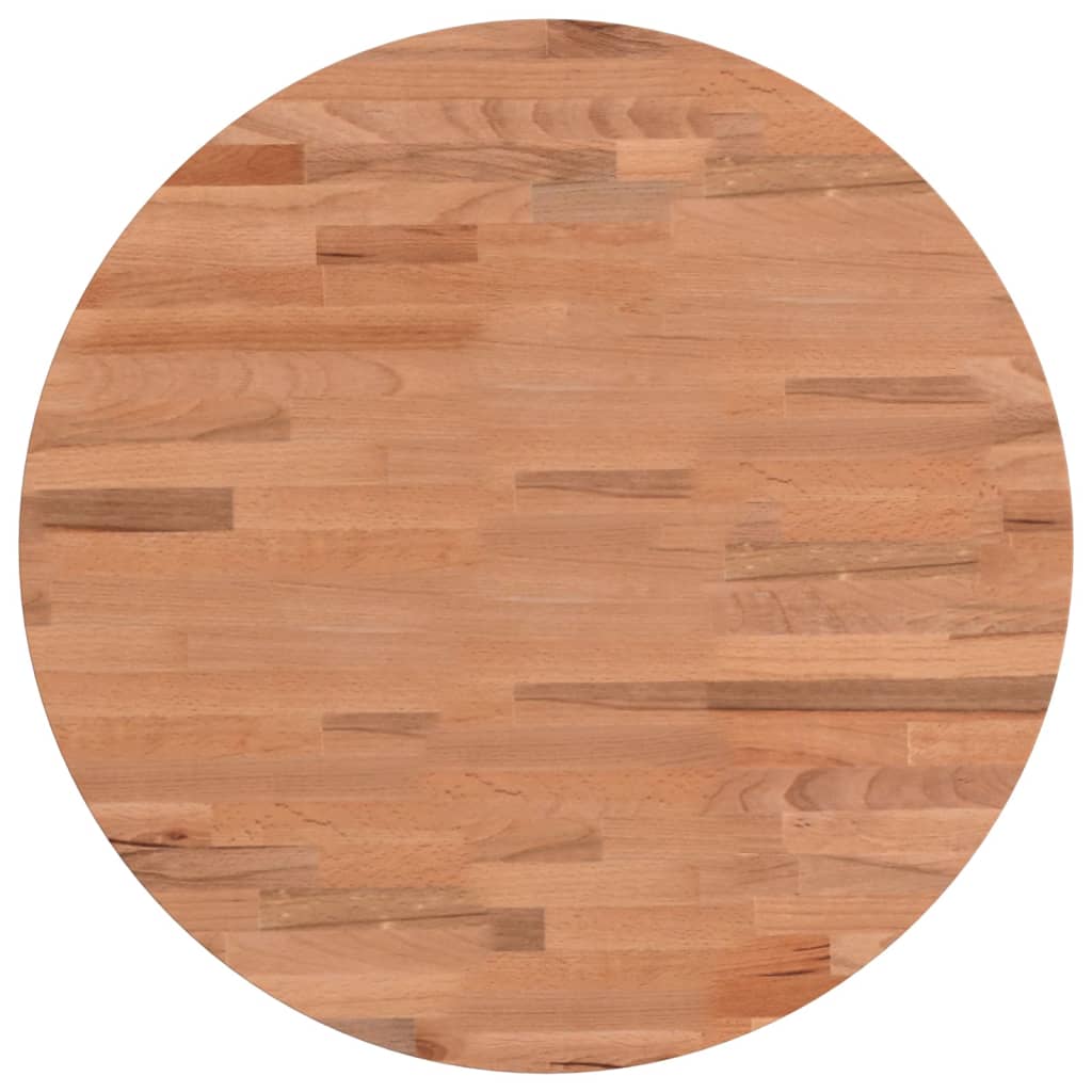 Piano per Tavolo Ã˜50x1,5 cm Rotondo in Legno Massello di Faggio