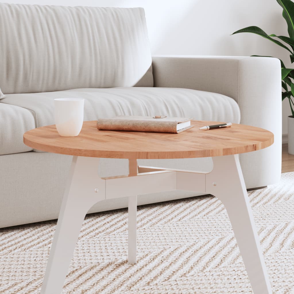 Piano per Tavolo Ã˜60x1,5 cm Rotondo in Legno Massello di Faggio