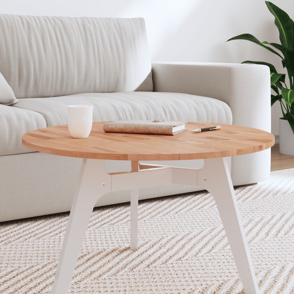 Piano per Tavolo Ã˜70x1,5 cm Rotondo in Legno Massello di Faggio