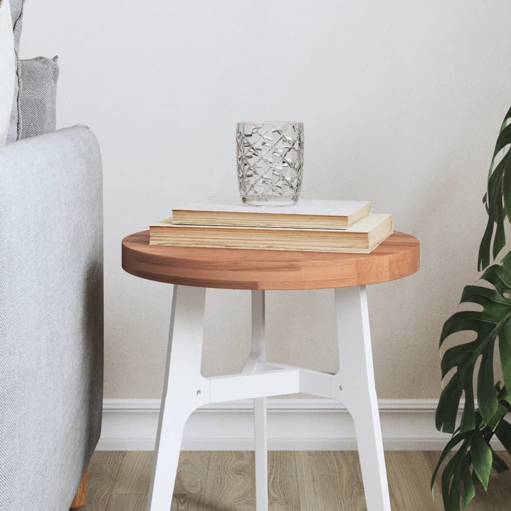 Piano per Tavolo ÃƒËœ30x2,5 cm Rotondo in Legno Massello di Faggio