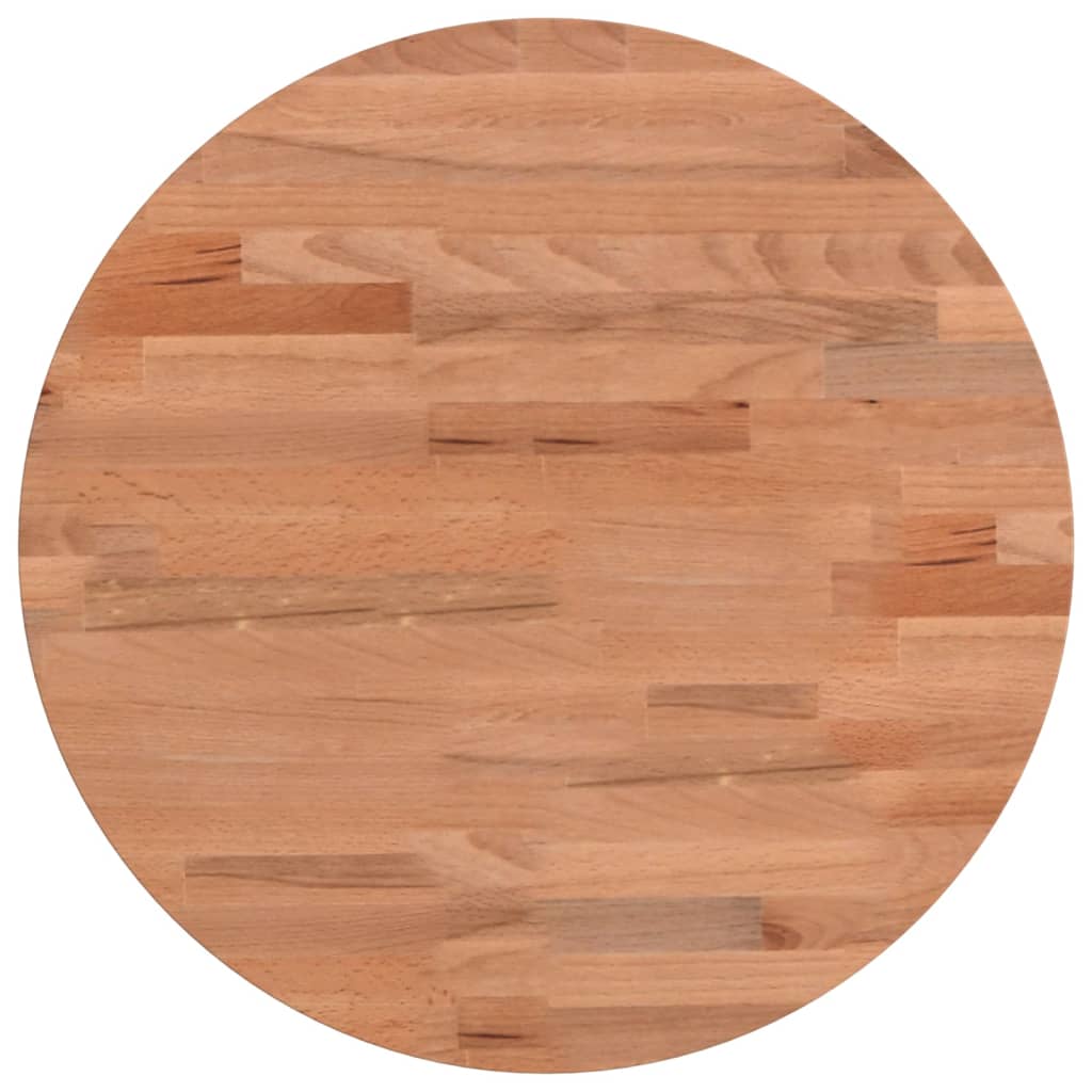 Piano per Tavolo Ã˜40x2,5 cm Rotondo in Legno Massello di Faggio
