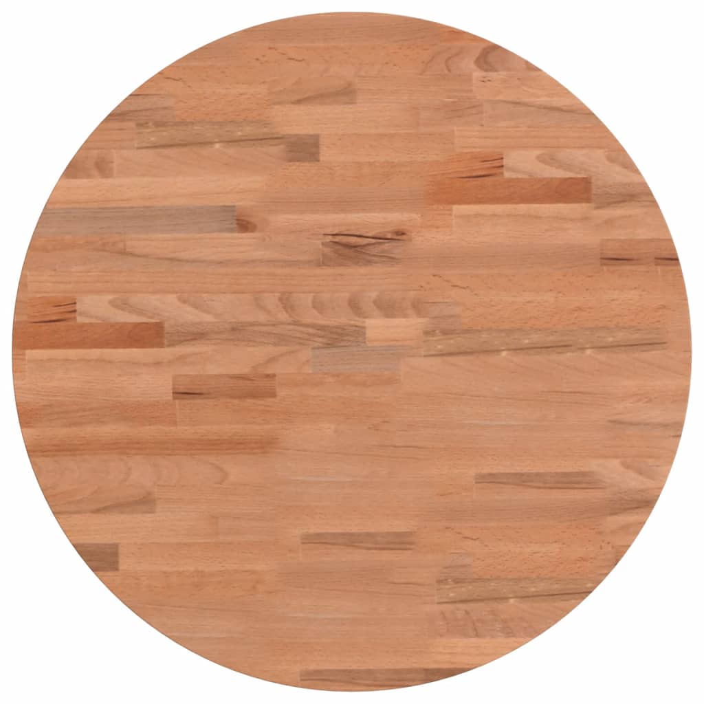 Piano per Tavolo Ã˜50x2,5 cm Rotondo in Legno Massello di Faggio
