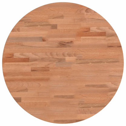 Piano per Tavolo Ã˜50x2,5 cm Rotondo in Legno Massello di Faggio