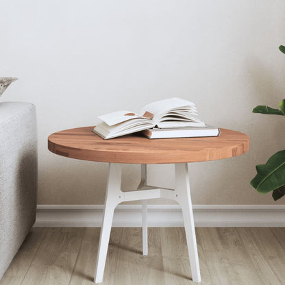 Piano per Tavolo Ã˜50x2,5 cm Rotondo in Legno Massello di Faggio