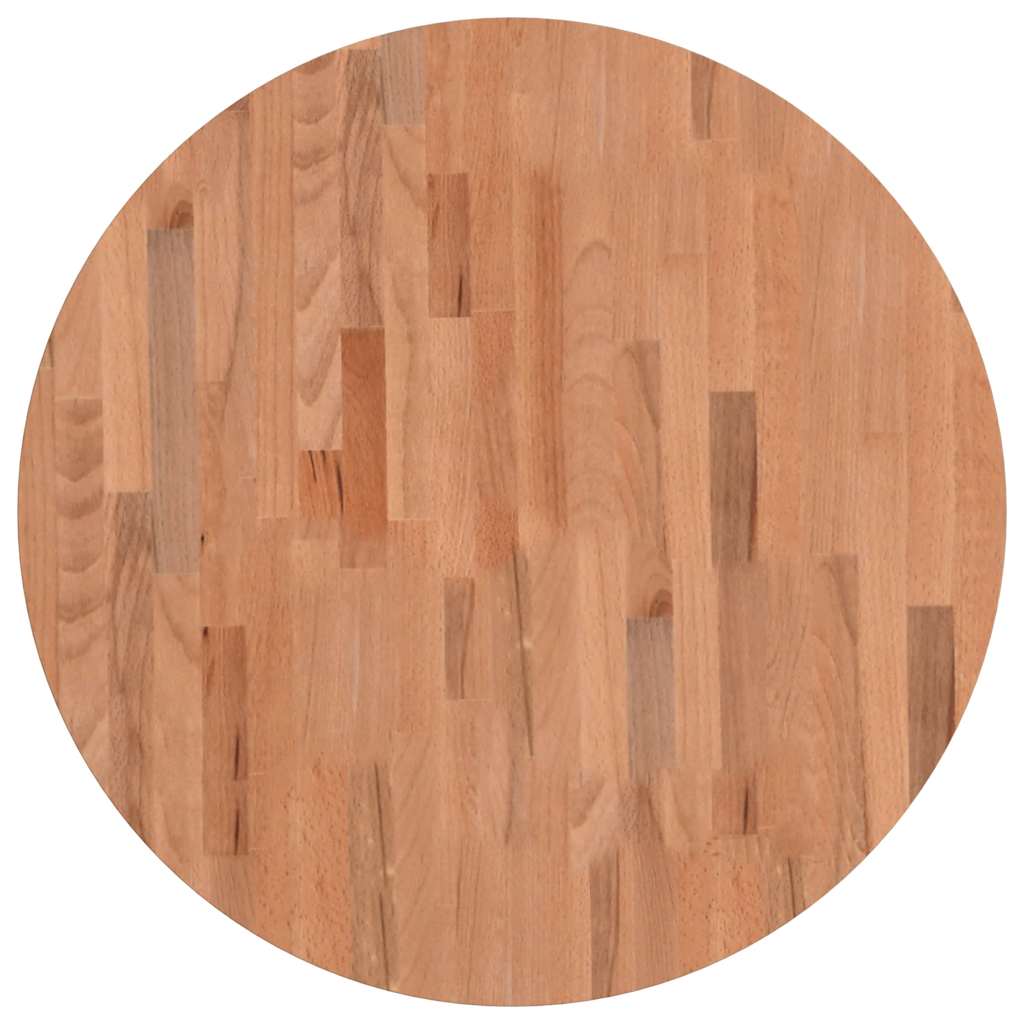 Piano per Tavolo Ã˜70x2,5 cm Rotondo in Legno Massello di Faggio