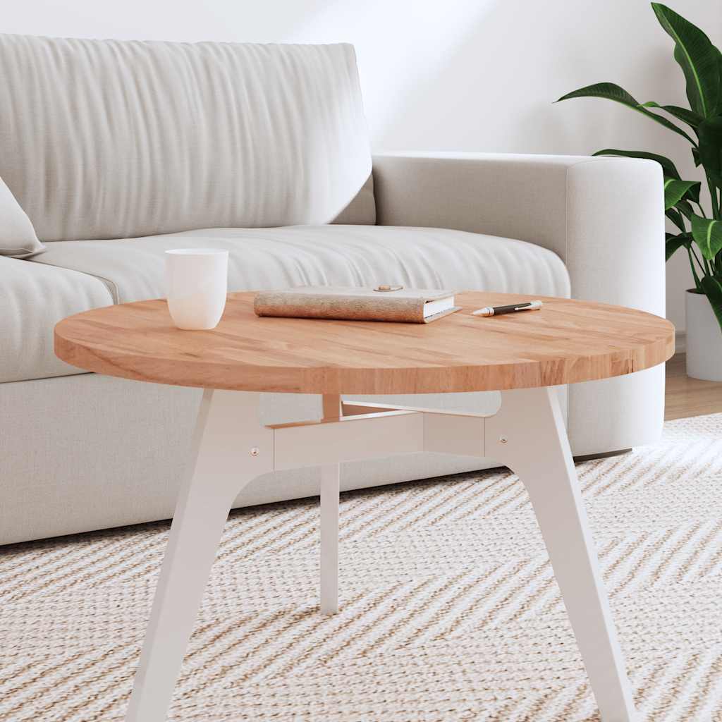 Piano per Tavolo Ã˜70x2,5 cm Rotondo in Legno Massello di Faggio