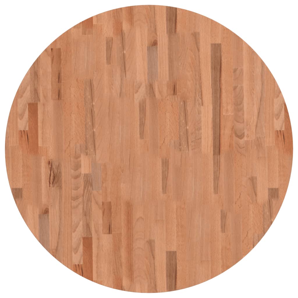 Piano per Tavolo Ã˜90x2,5 cm Rotondo in Legno Massello di Faggio