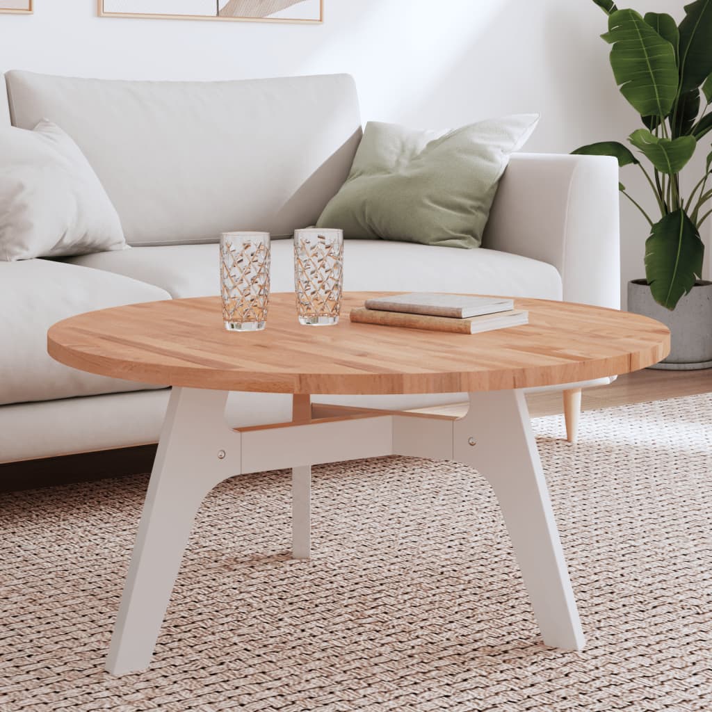 Piano per Tavolo Ã˜90x2,5 cm Rotondo in Legno Massello di Faggio