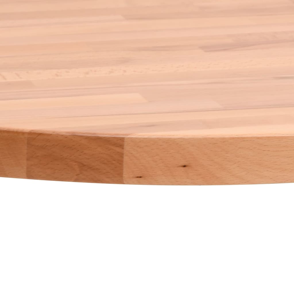 Piano per Tavolo Ã˜40x4 cm Rotondo in Legno Massello di Faggio