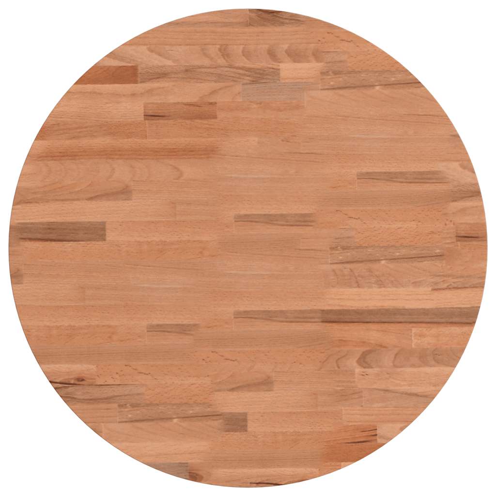 Piano per Tavolo Ã˜50x4 cm Rotondo in Legno Massello di Faggio