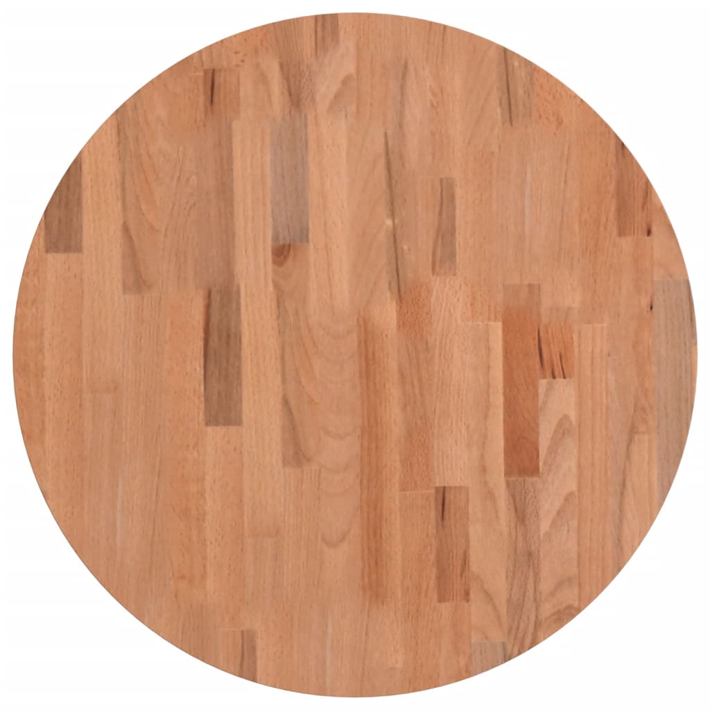 Piano per Tavolo Ã˜60x4 cm Rotondo in Legno Massello di Faggio