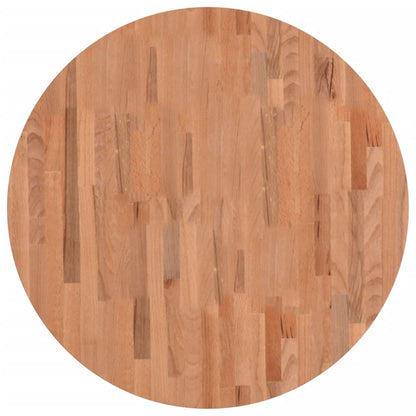 Piano per Tavolo Ã˜80x4 cm Rotondo in Legno Massello di Faggio