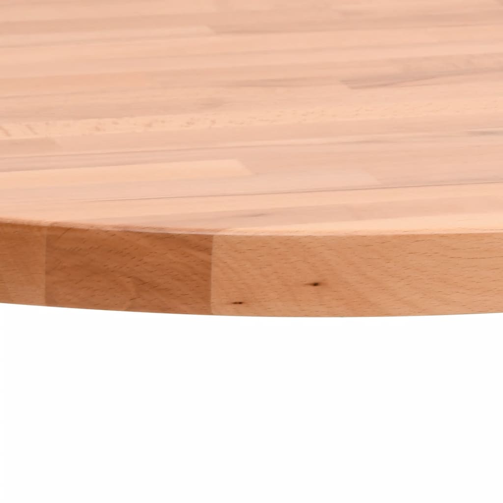 Piano per Tavolo Ã˜80x4 cm Rotondo in Legno Massello di Faggio