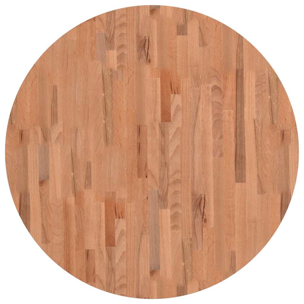 Piano per Tavolo Ã˜90x4 cm Rotondo in Legno Massello di Faggio