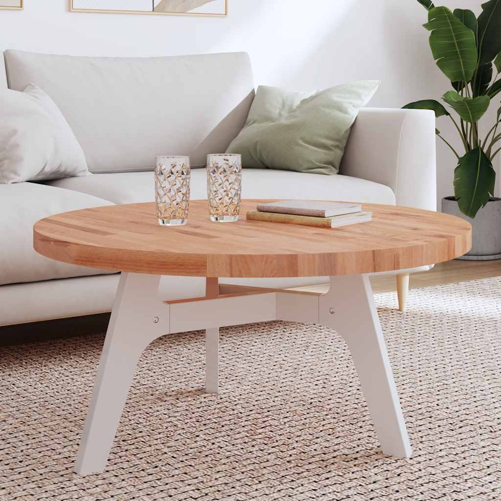 Piano per Tavolo Ã˜90x4 cm Rotondo in Legno Massello di Faggio