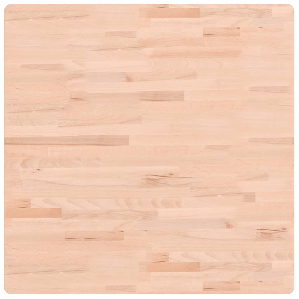 Piano per Tavolo 80x80x2,5 cm Quadrato Legno Massello di Faggio