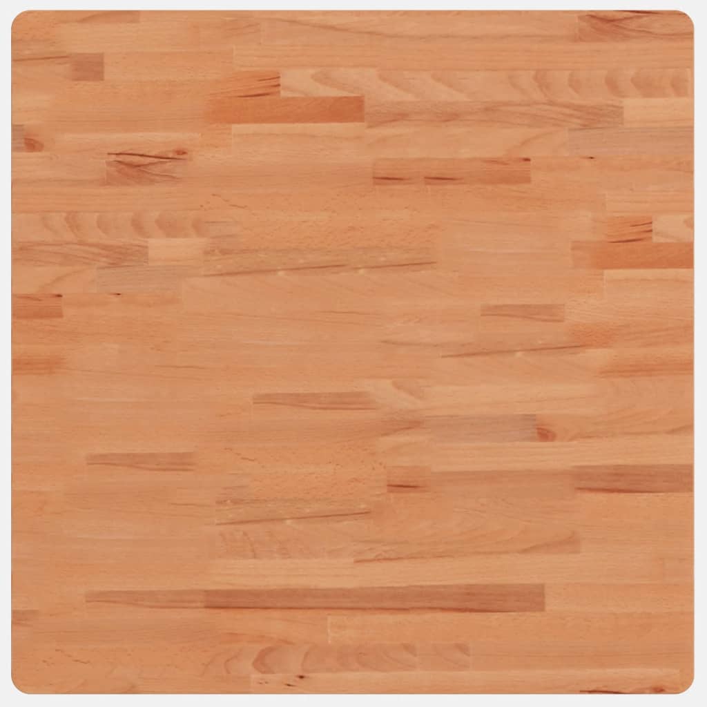 Piano per Tavolo 70x70x2,5 cm Quadrato Legno Massello di Faggio