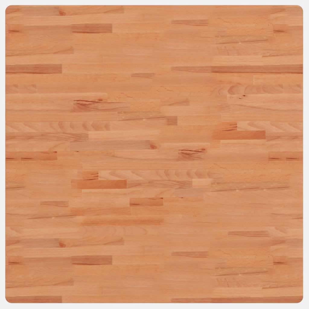 Piano per Tavolo 90x90x2,5 cm Quadrato Legno Massello di Faggio