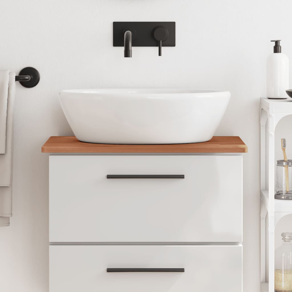 Piano Bagno 60x40x1,5 cm Legno Massello di Faggio