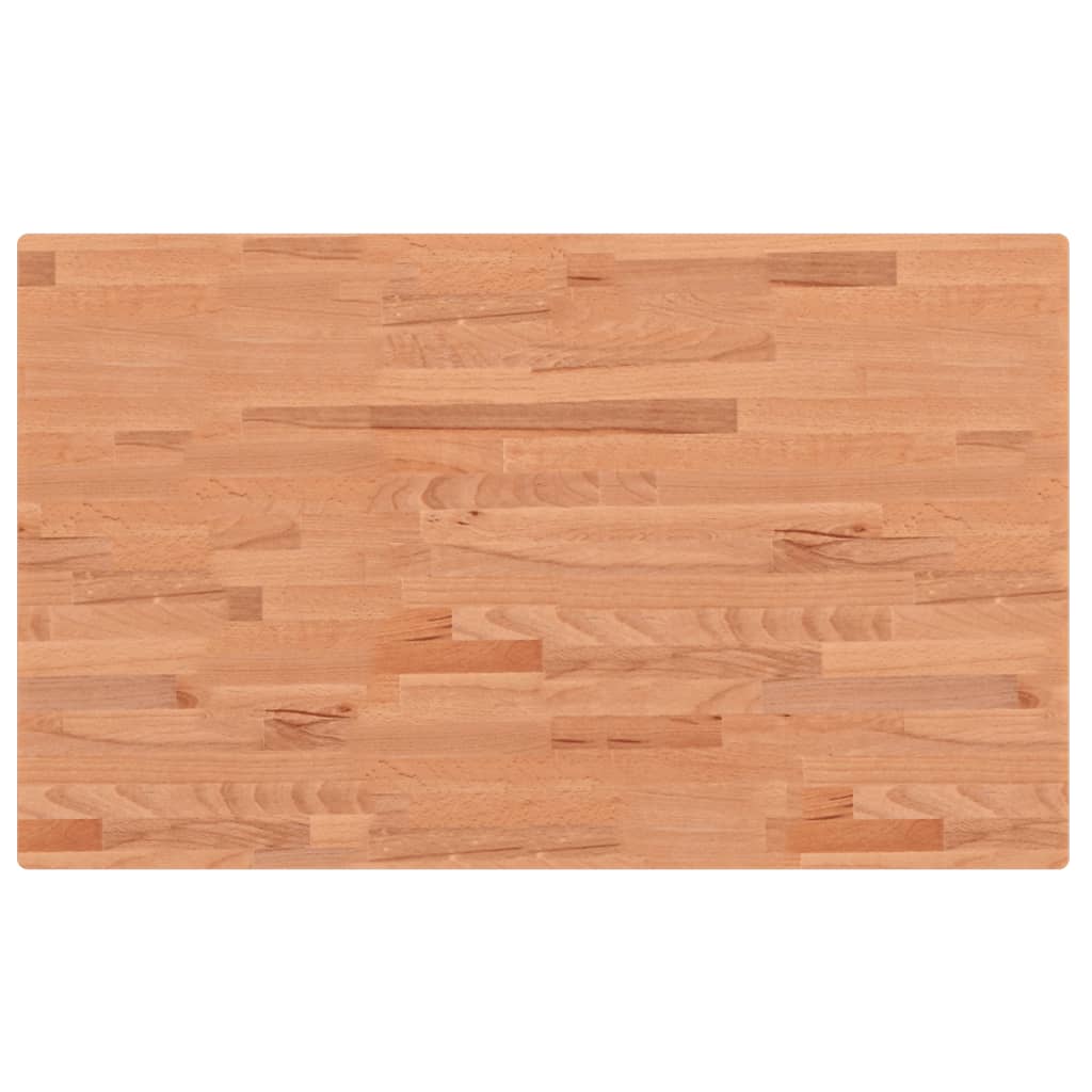 Piano Bagno 100x60x2,5 cm in Legno Massello di Faggio