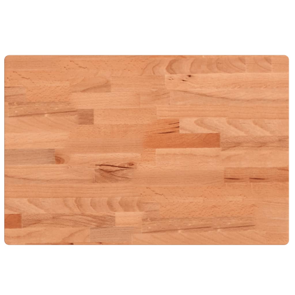 Piano Bagno 80x40x4 cm Legno Massello di Faggio